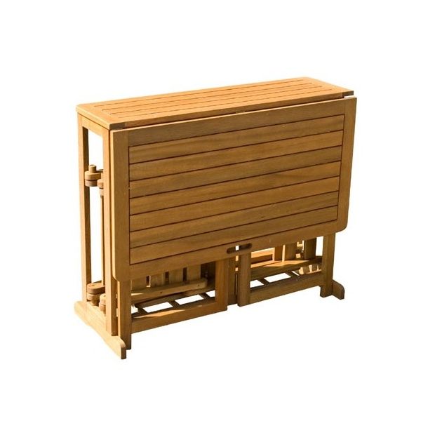 table de jardin pliante en bois avec chaises