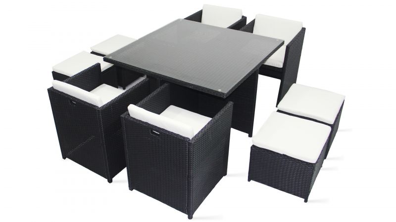 table de jardin resine tressee 8 places