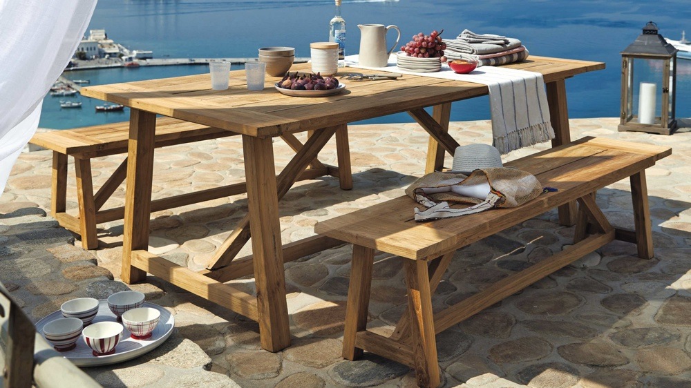 table de jardin teck solde