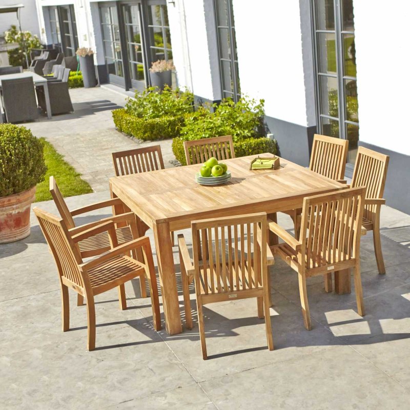 table de jardin teck solde