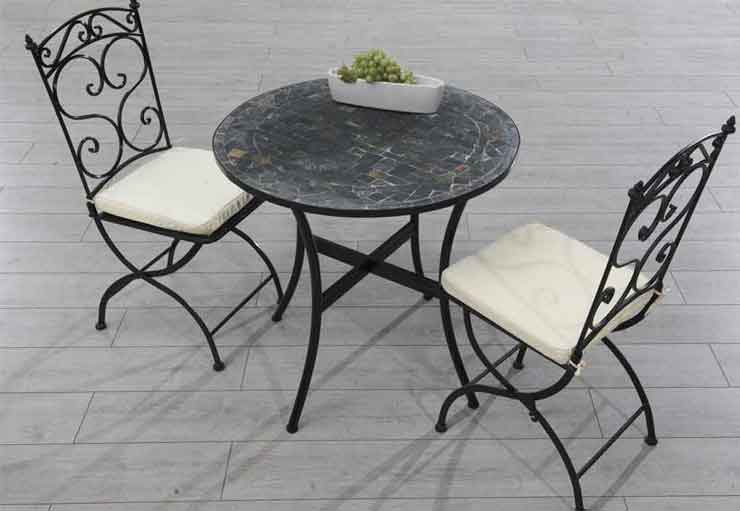 Table D'appoint En Métal Blanc Style Shabby Chic - Jardin Terrasse Maison Campagne