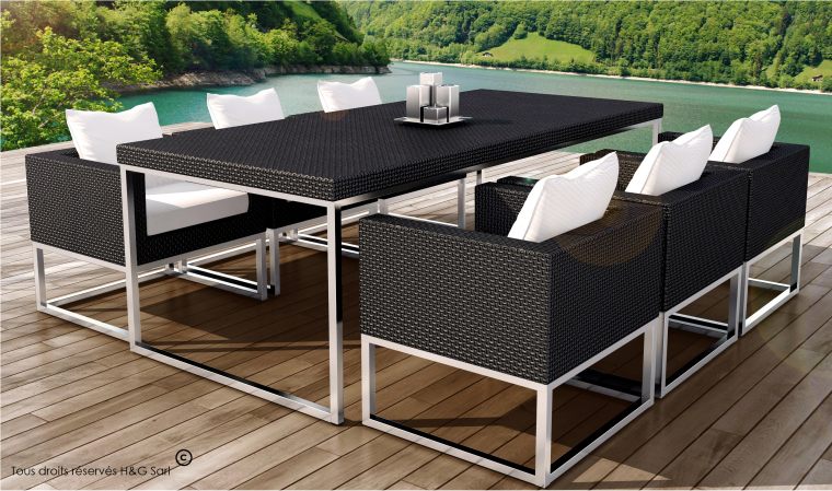 table en resine de jardin