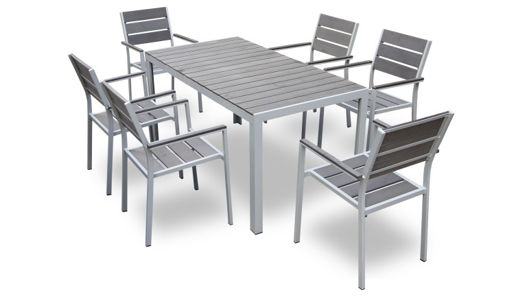 table et chaises de jardin en aluminium