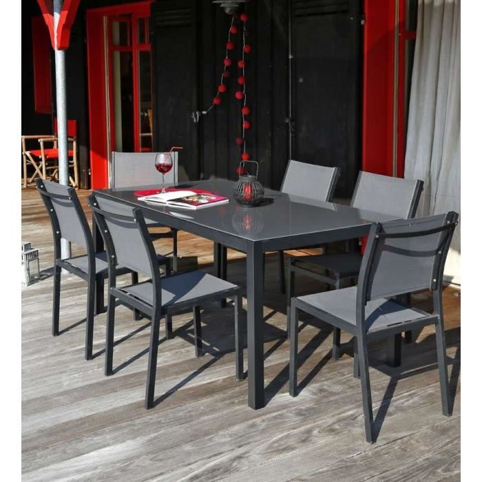 table et chaises de jardin en aluminium