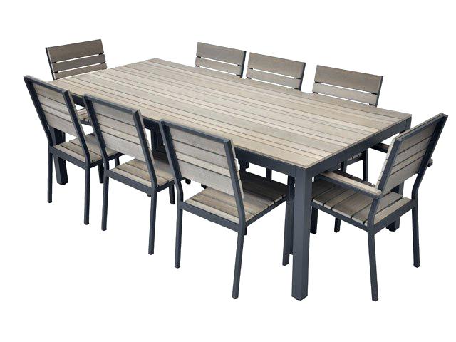 table et chaises de jardin en aluminium