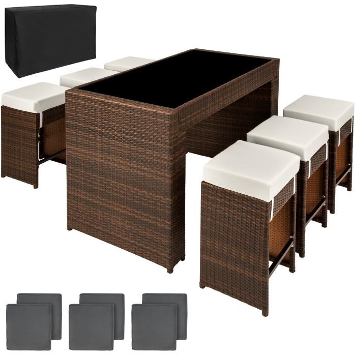 table haute de jardin en resine tressee