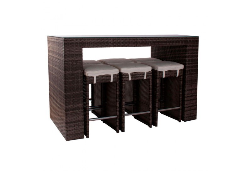 table haute de jardin en resine tressee