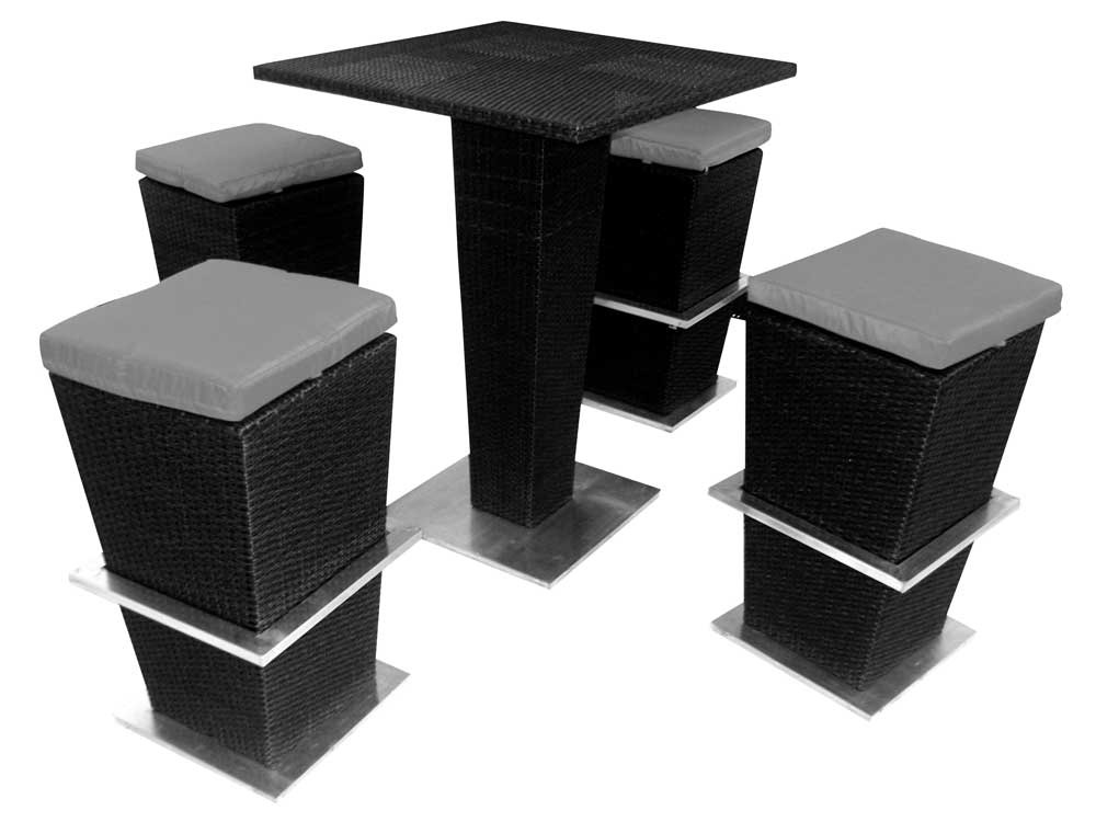 table haute de jardin en resine tressee