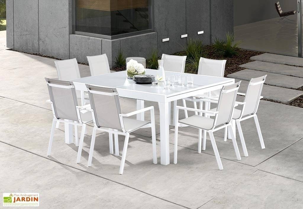 table jardin carree aluminium