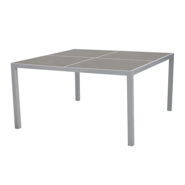 table jardin carree aluminium