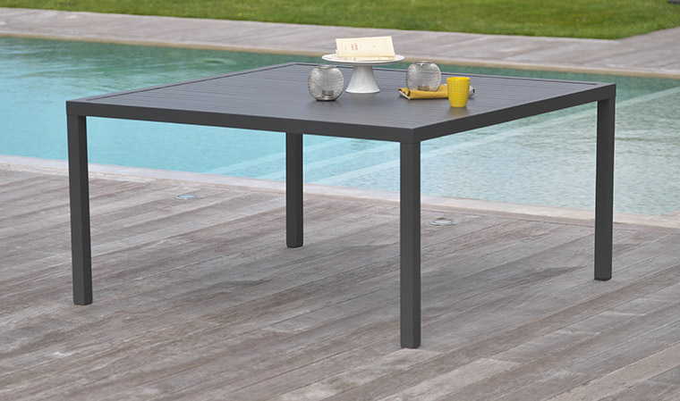 table jardin carree aluminium - Agencement de jardin aux meilleurs prix