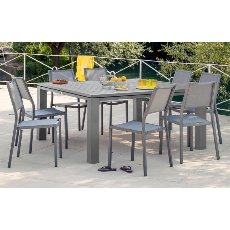 table jardin carree aluminium