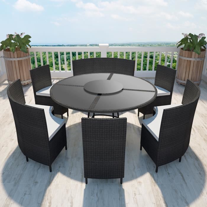 Table jardin poly rotin agencement de jardin aux meilleurs prix