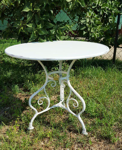 table ronde fer forge blanc