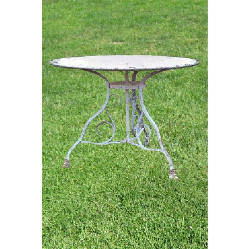 table ronde fer forge blanc