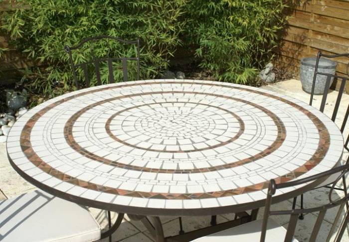 table ronde fer forge blanc