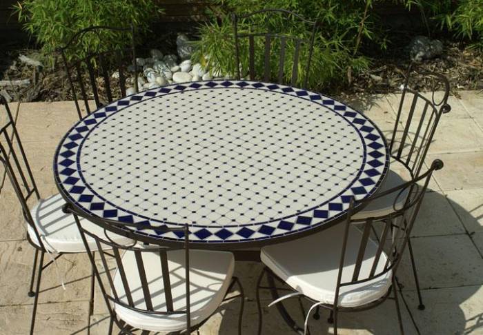 table ronde fer forge blanc