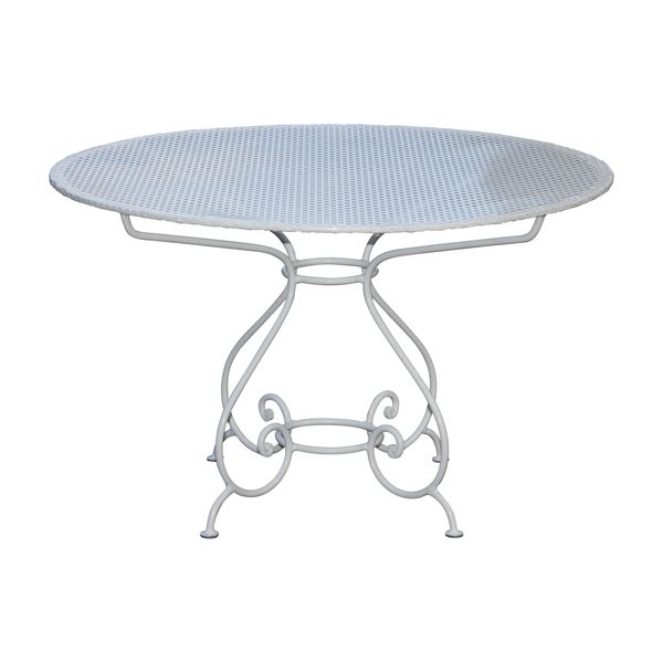 table ronde fer forge blanc