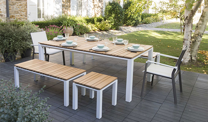 table teck jardin