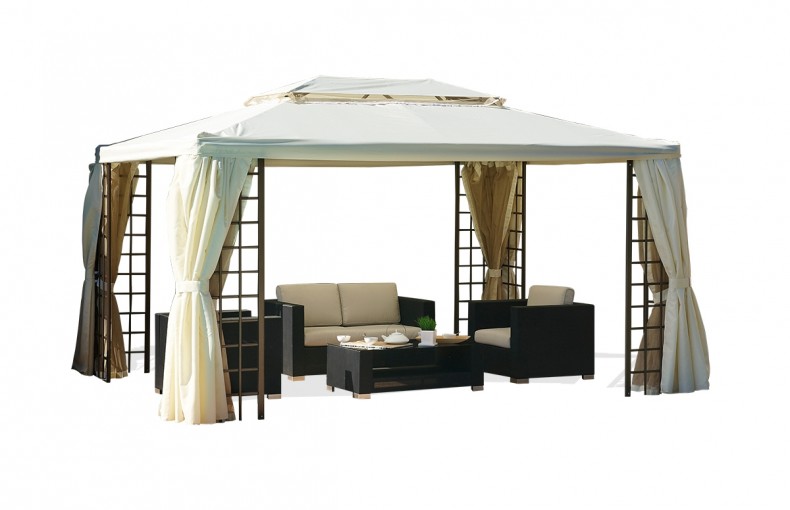 tonnelle 4x3 avec rideaux