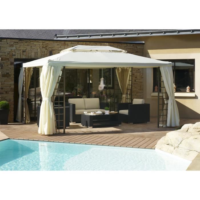 tonnelle 4x3 avec rideaux