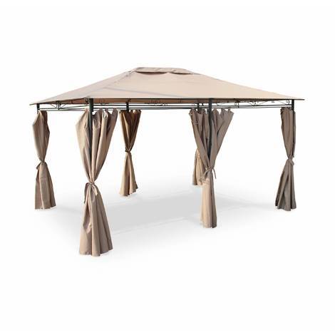 tonnelle 4x3 avec rideaux