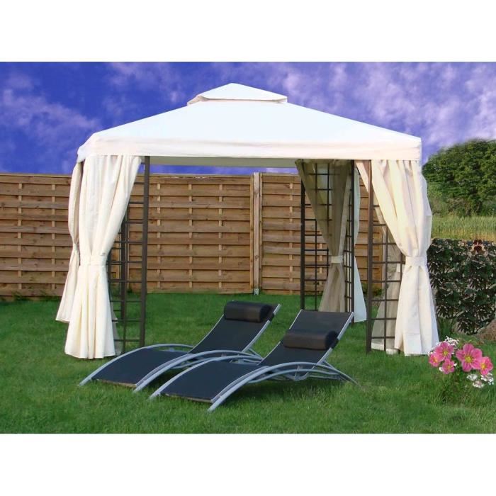 tonnelle 4x3 avec rideaux