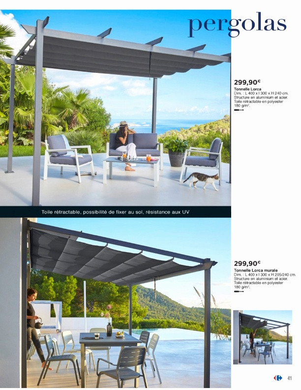 tonnelle de jardin avec toile retractable