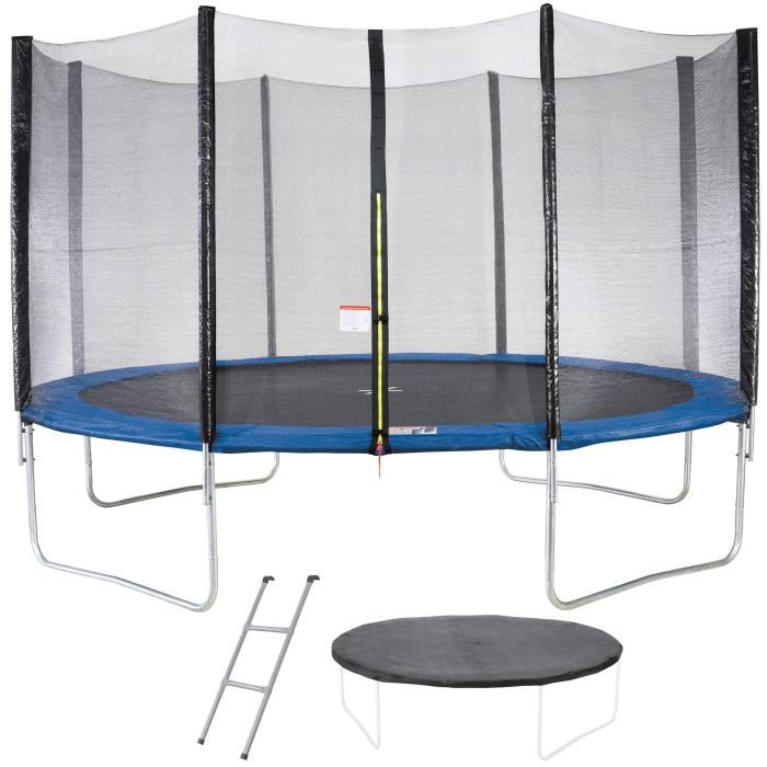 Ultrasport Trampoline Jardin – Ø180 à 430 Cm – Ressorts Wave, Filet Sécurité, Cadre Acier Galvanisé – Charge 130 Kg – Testé TÜV